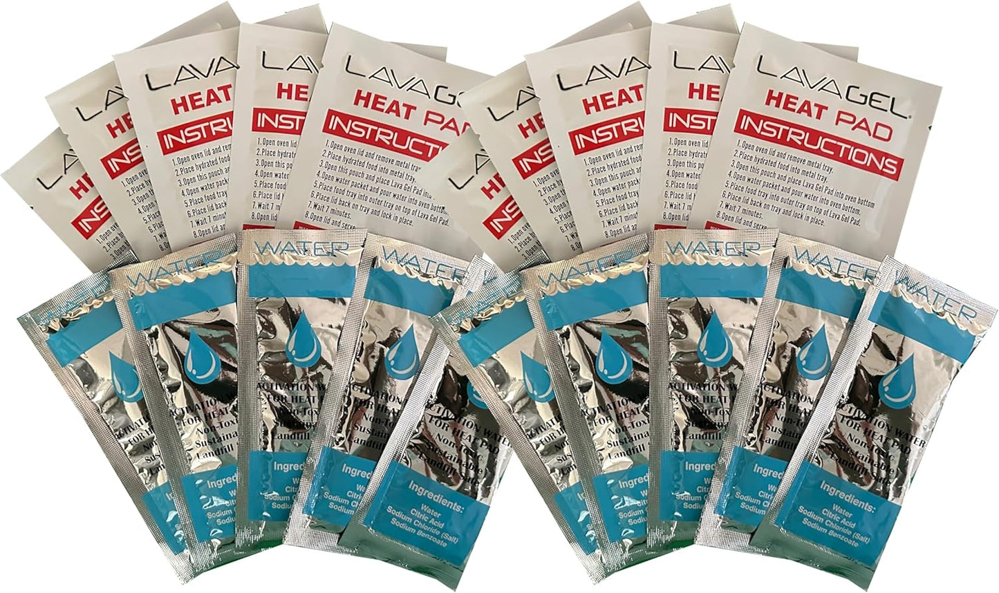 Oven Recharge Kit - Contains 10 Water Packs & 10 Heat Pads for Food - Portable Food Warmer - Innovative Food Heating Pad - Keep Food Warm with This Hot Pack- Compact & Efficient Food Warmers