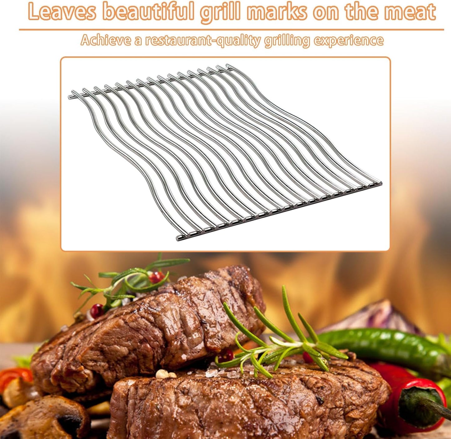 S8C011 Stainless Steel Cooking Grid Grates, Heat Plate and Grill Burner Tube Replacement Parts for Napoleon Gas Models LEX485/605/730 LE LD485 Series Grills S81001