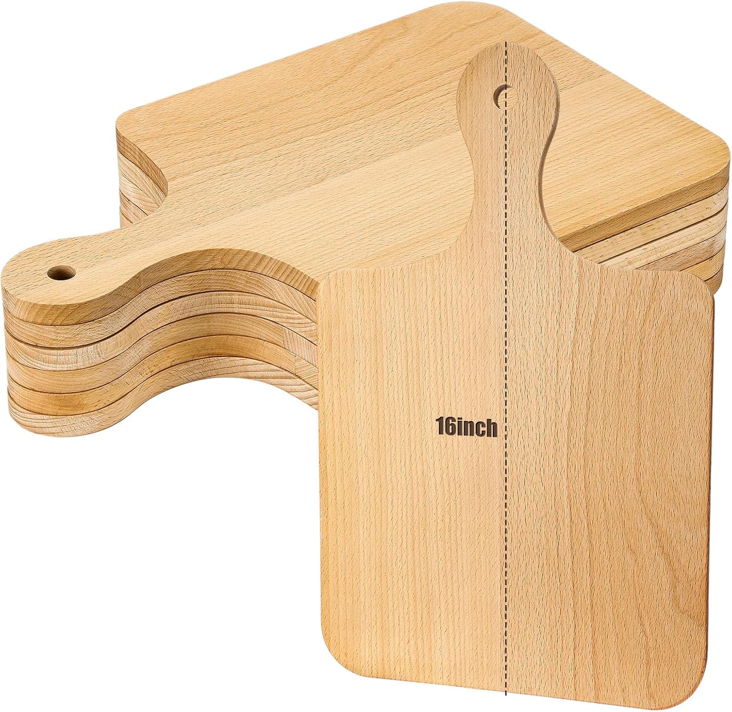 Lounsweer 6 Pcs Thicken Cutting Board Bulk Wood Board for Chopping Serving Charcuterie Material for Laser Engraving Mother' Day Wedding Housewarming Gift