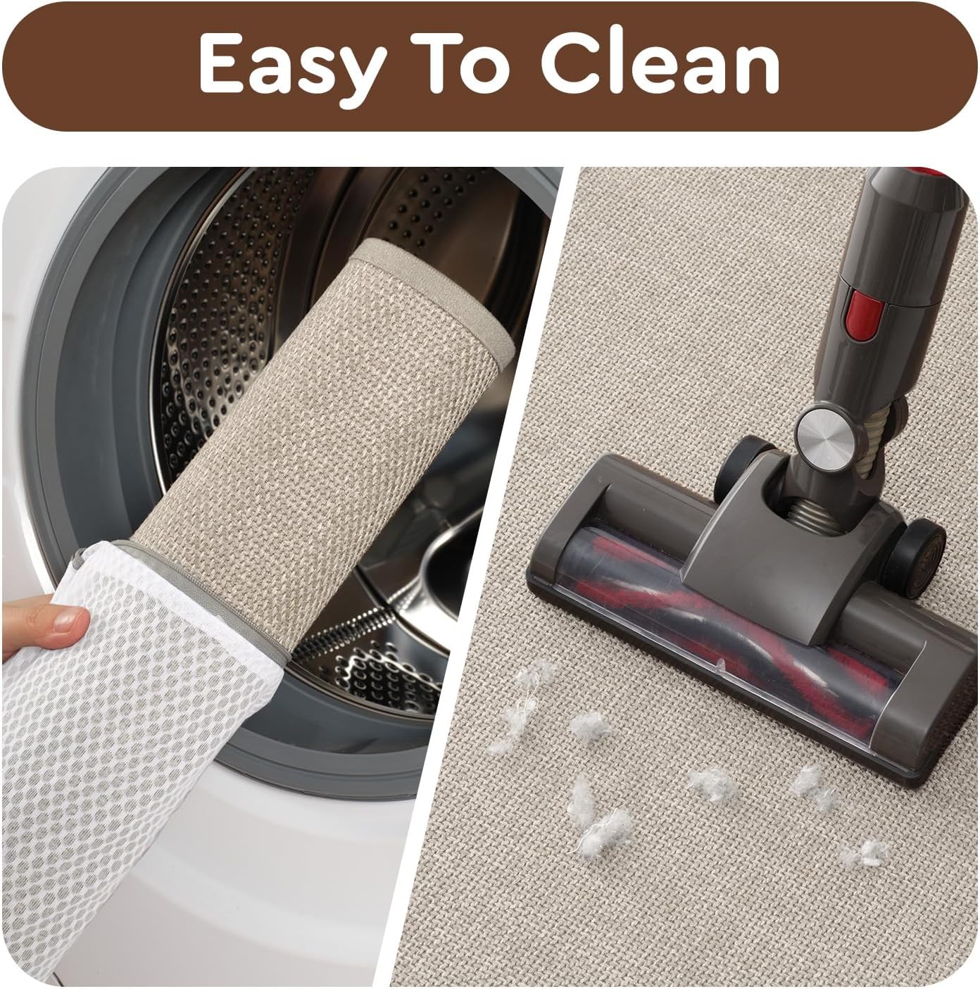 tchdio Kitchen Mats for Floor, Rubber Backed Kitchen Rugs Non Slip Washable, Superior Absorbent Kitchen Runner Rug Easy to Clean, Comfort Kitchen Floor Mat Front of Sink (Light Beige, 20" × 47")