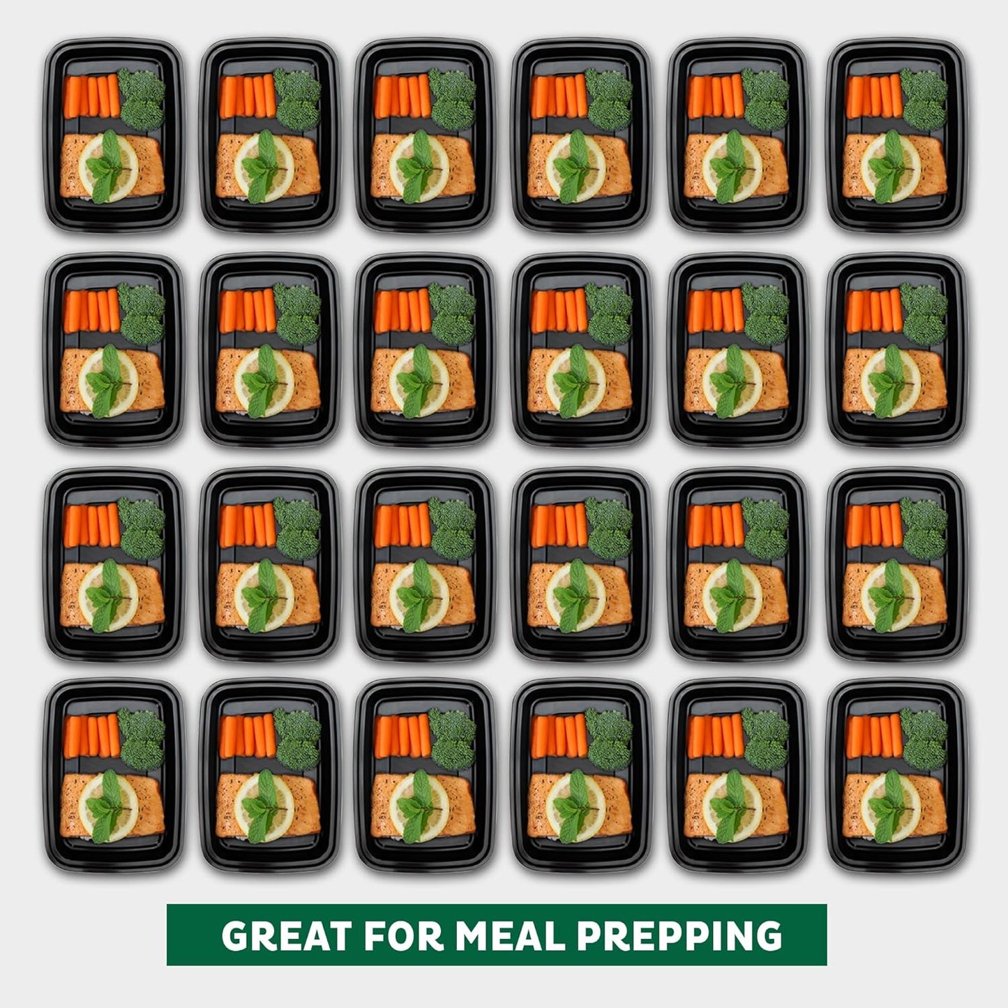 Freshware Meal Prep Containers 15 Count (Pack of 1) Compartment Food Storage Containers with Lids, Bento Box, BPA Free, Stackable, Microwave/Dishwasher/Freezer Safe (28 oz) (Color May Vary)
