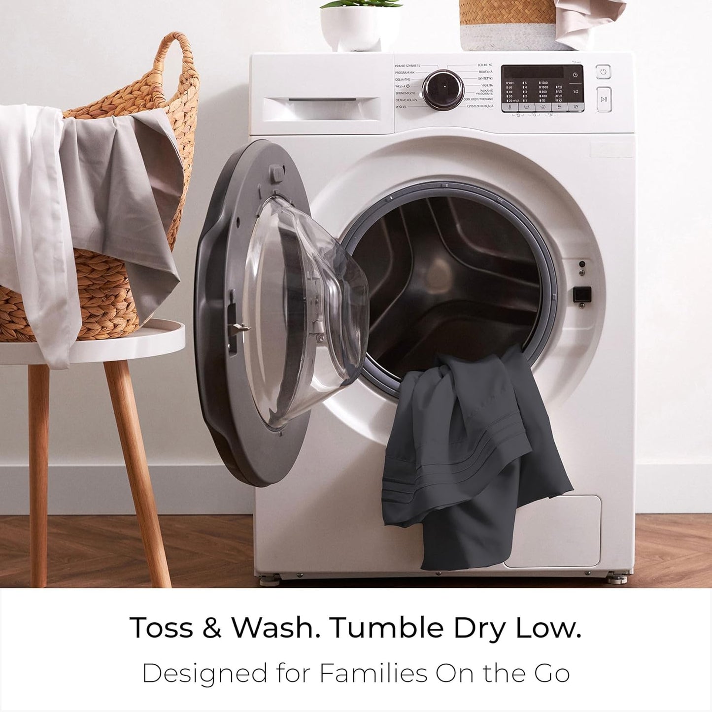 Mellanni King Sheets Set - 4 PC Iconic Collection Bedding - Hotel Luxury, Extra Soft, Cooling Bed Sheets - Wrinkle, Fade, Stain Resistant (King, Charcoal)