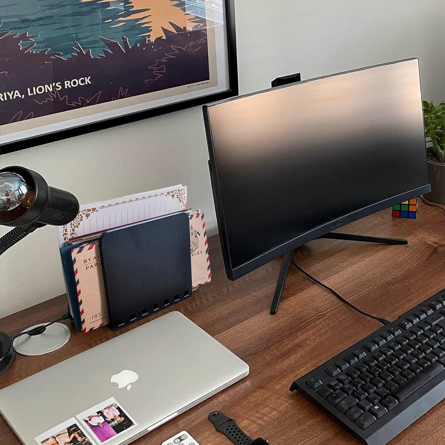 Bamboo Napkin Holder, Adjustable Wood Storage Rack for Dining Room, Picnic, Kitchen Table Indoor Outdoor - Dispenser for Table (Black)