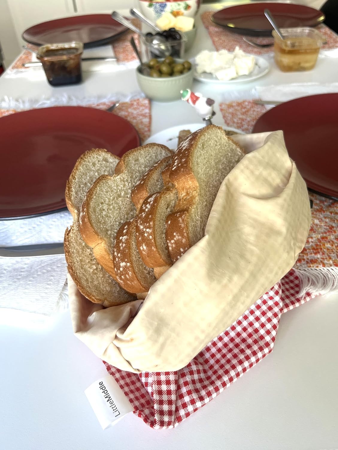 2 XL Beeswax Bread Bags for Homemade Sourdough, Produce, Sandwiches & Lunchbox Use - Reusable Bread Storage Bags, Washable (2-Pack)