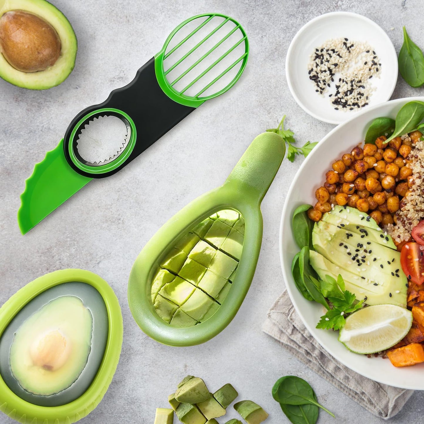 3-Piece Avocado Slicer and Storage Container Set