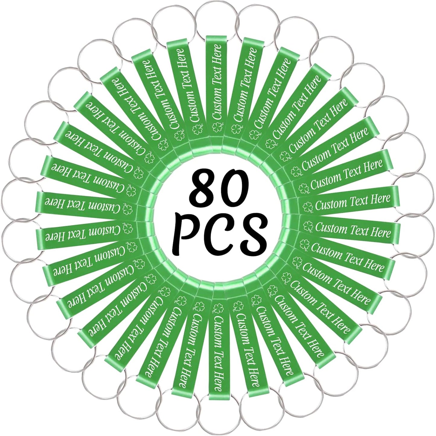 80PCS Personalized Bottle Opener Keychain Bulk Custom Beer Bottle Opener with Logo Text Engraved Wedding Bottle Opener Favors Customized Gifts for Guests Baby Shower Birthday Party-Green