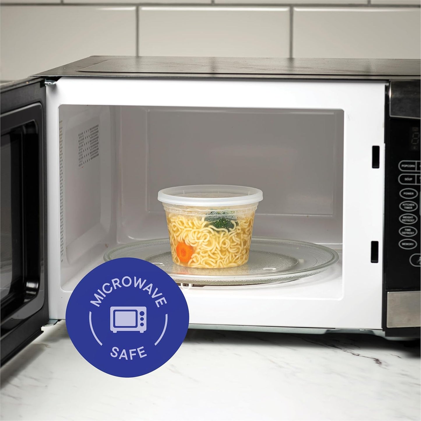 Stack Man [240 Sets - 16 oz.] Clear Plastic Deli Food Storage Containers with Airtight Lids - Soup Containers - Bulk Pack - 240/Case Brand