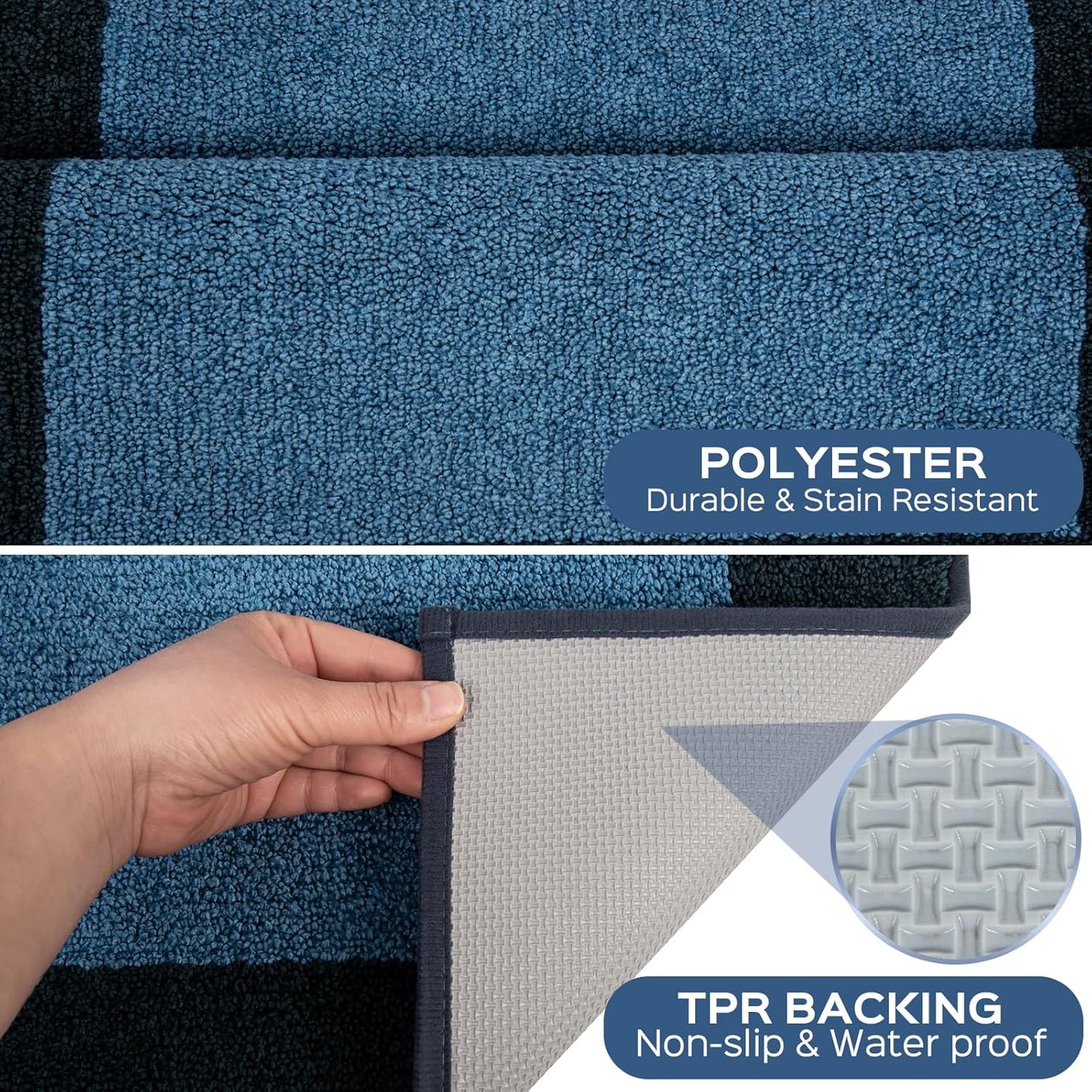 Machine Washable Throw Rug 24" x 36", Non Slip Kitchen Mat for Floor, Absorbent Entryway Rug for Kitchen, Bathroom, Door