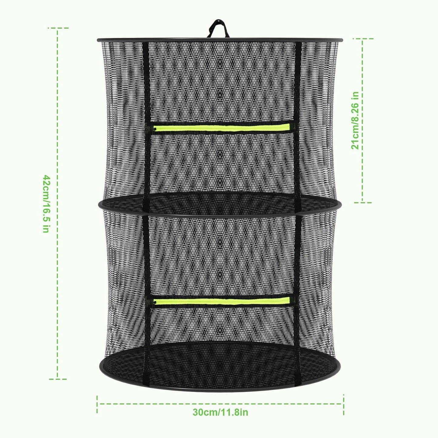 Herb Drying Rack - Mesh Drying Rack - Herb Drying Rack Hanging with Green Zipper & Garden Pruning Shears for Drying Herb - Hanging Drying Rack - Plant Drying Rack (2 Layers)