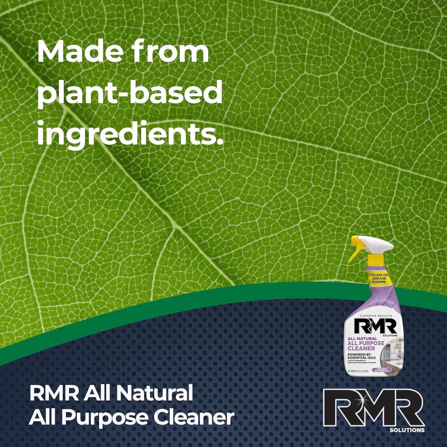 RMR All Natural All-Purpose Cleaner - Non-Toxic, Rinse-Free Multipurpose Cleaning Supplies, Biodegradable, Modern Botanical Scent, 32-Ounce Spray, 2 Pack