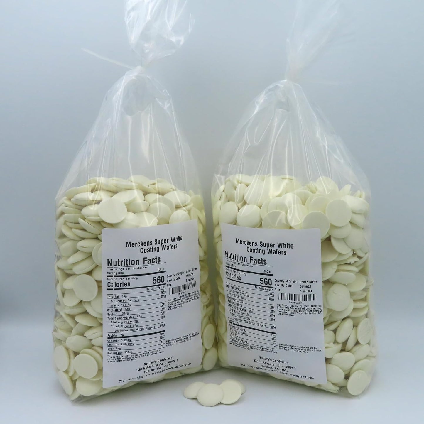 MERCKENS Coating Wafers, Melting Chocolate, Super White, 10 Pounds
