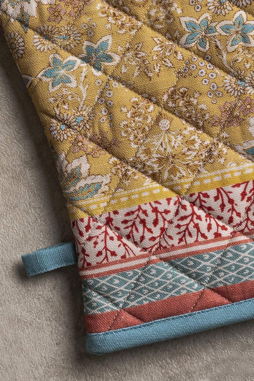 Maison d' Hermine Oven Gloves 100% Cotton Oven Mitt 7" x 13" with Loop Heat Resistant, BBQ, Cooking Gloves, Baking, Grilling, Kitchen, Handling Hot Pans Spring/Summer (Pack of 1, Marquise)