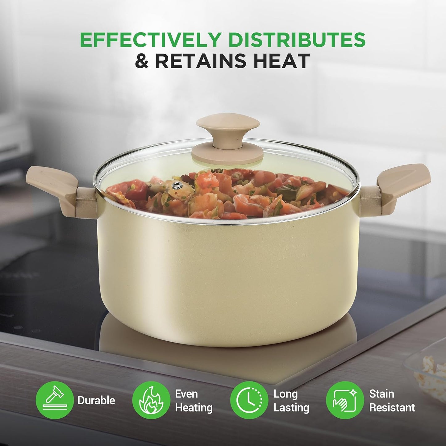 Nutrichef 54-Piece Marble Non-Stick Cookware and Bakeware Set, Professional Home Kitchen Collection with Multi-Sized Pots, Pans, and Heat-Resistant Tools