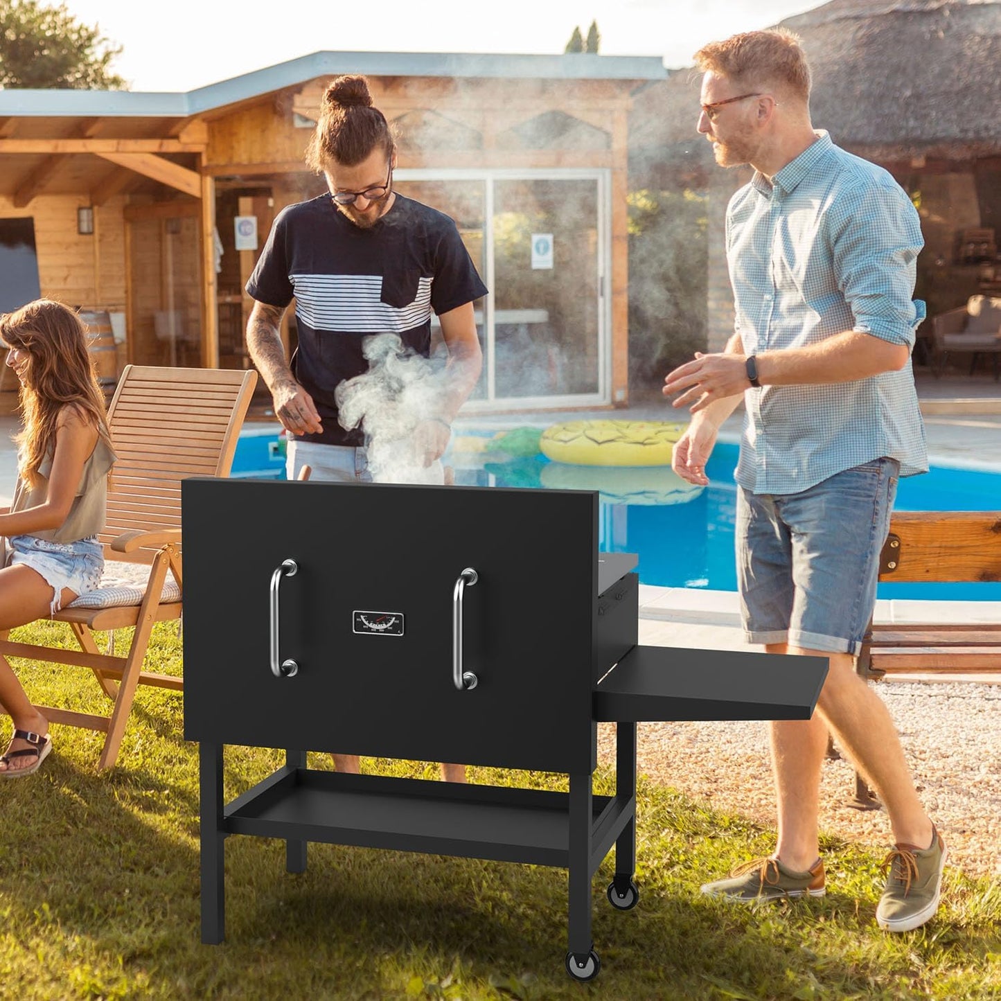 5003 Hard Top Lid Cover with Temperature Gauge and Wind Guards for Blackstone 28" Griddle, Flat Top Cover and Wind Screen Replacement Parts for Blackstone 28 inch Griddle Accessories