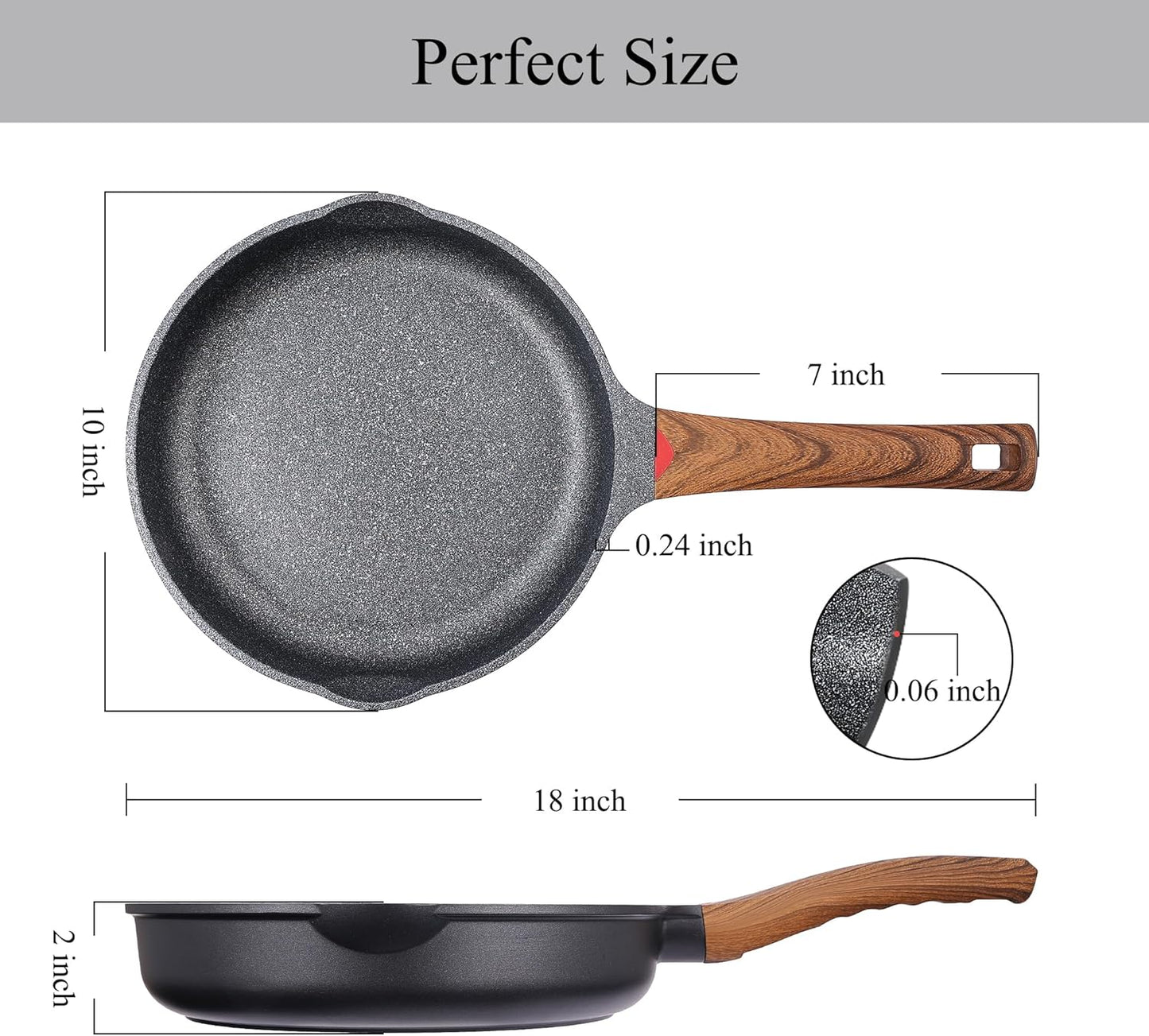 Vinchef Nonstick Frying Pan Anti Scratch,9.5 Inch Skillet Cast Aluminum Cookware, Induction Compatible