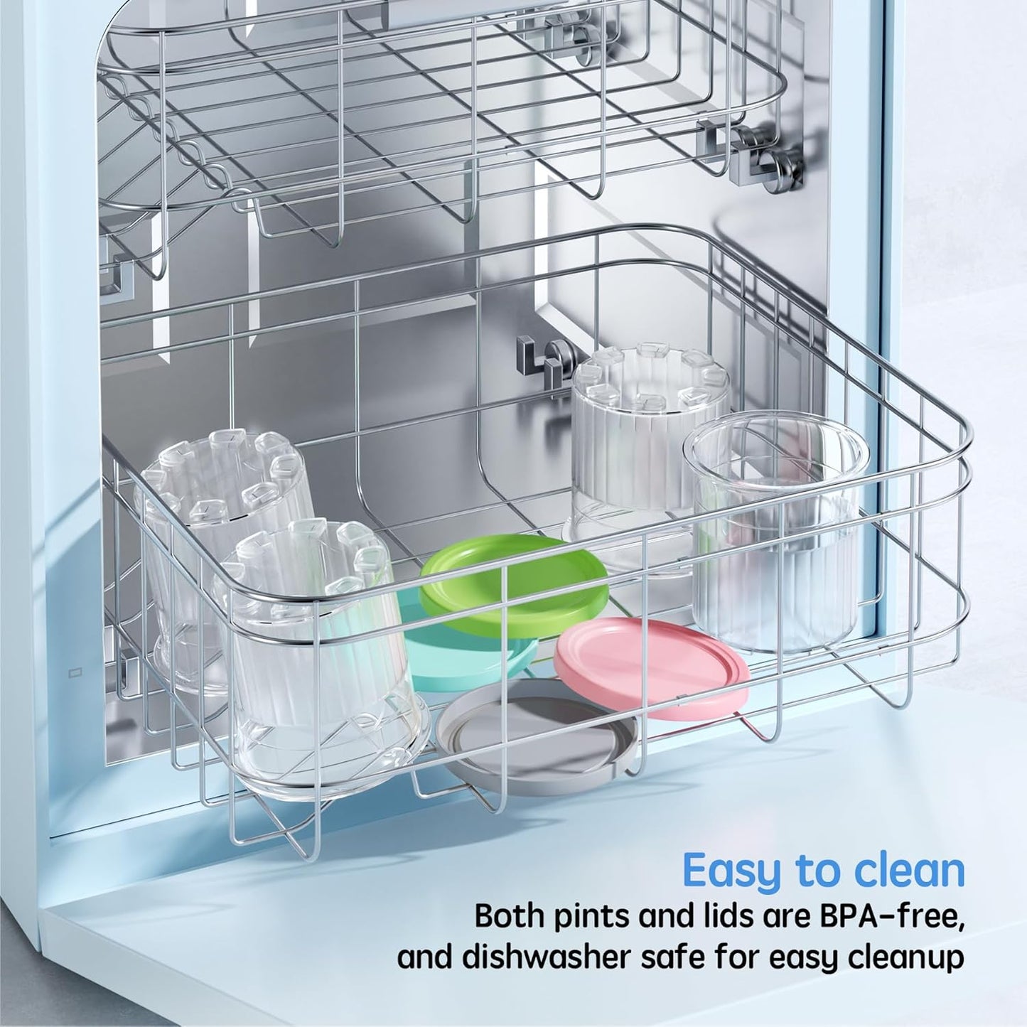 GuanQiao 4 Pack Creami Deluxe Pints & Lids for Ninja, 24 Oz Compatible with NC500 NC501 Series Ice Cream Makers, with 4 Spoons & 64 Writable Labels, BPA-Free & Dishwasher Safe, 4 Color Lids