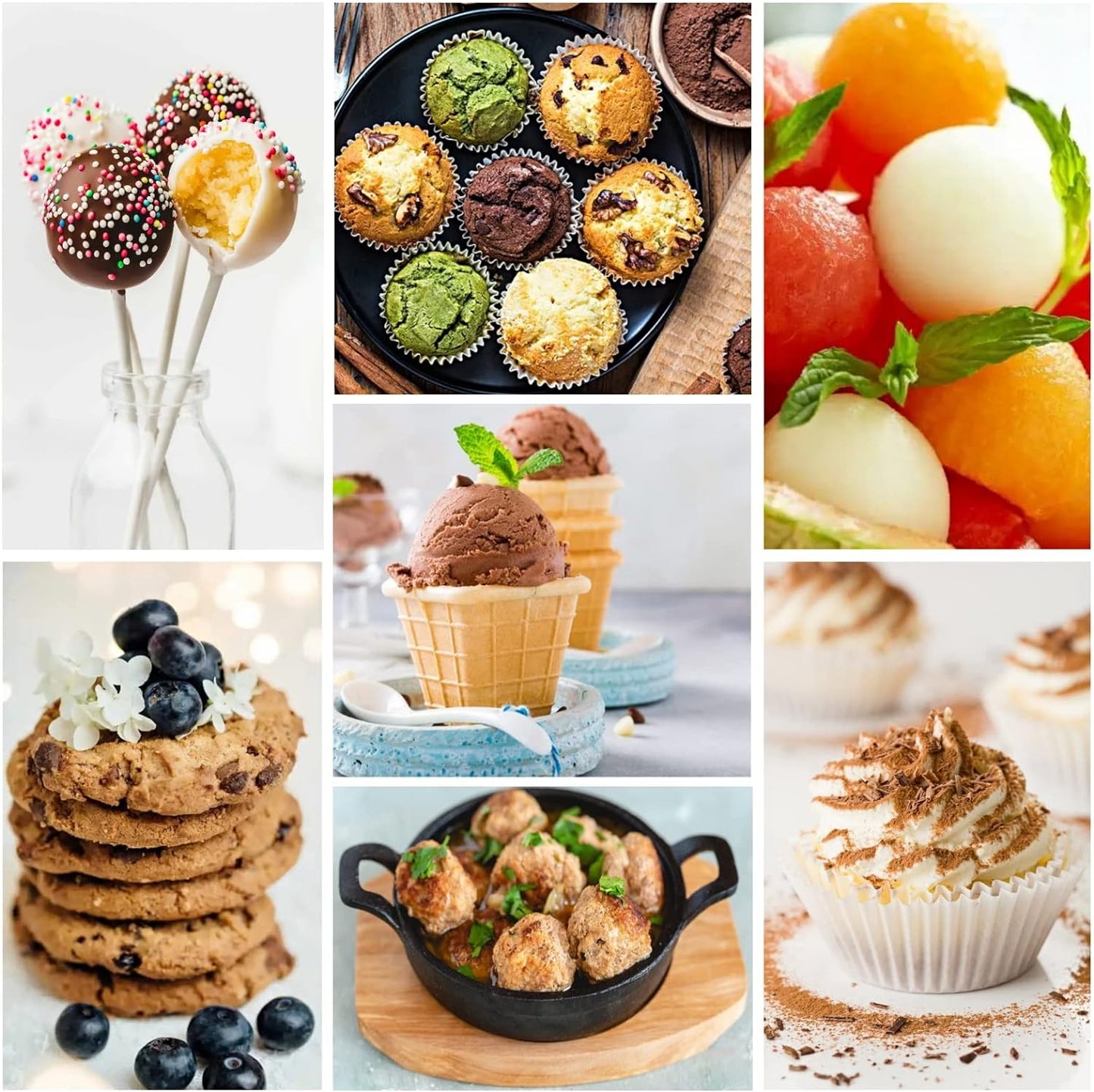 Ice Cream Scoop, 3Pcs Cookie Scoop Set, 18/8 Stainless Steel Cookie Dough Scoop, Cookie Scoops for Baking Set of 3, Ice Cream Scooper with Trigger Release, Cookie Scooper for Baking