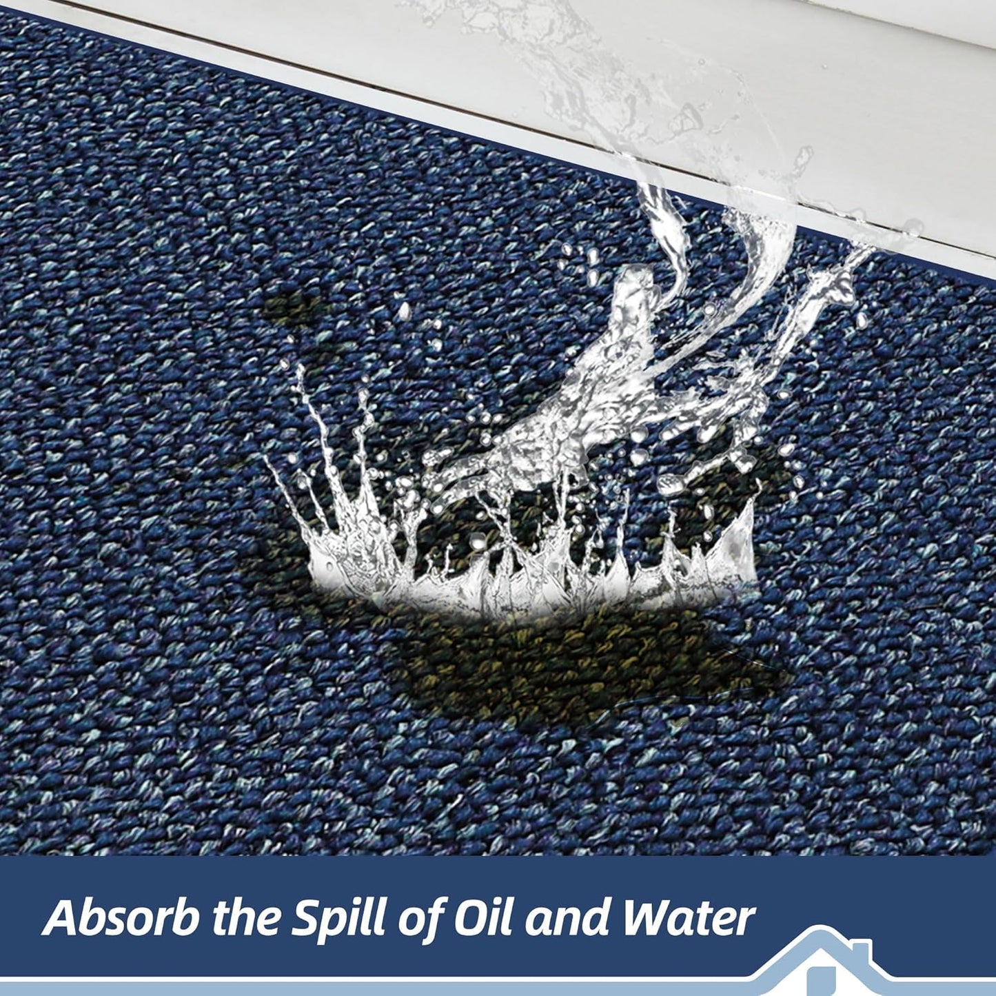 BEQHAUSE Kitchen Rugs 32"x48", Non-Slip Kitchen Mats for Floor, Super Absorbent and Stain Resistant Kitchen Rugs, Machine Washable Rugs for Kitchen, Hallway, Laundry & Sink, Blue