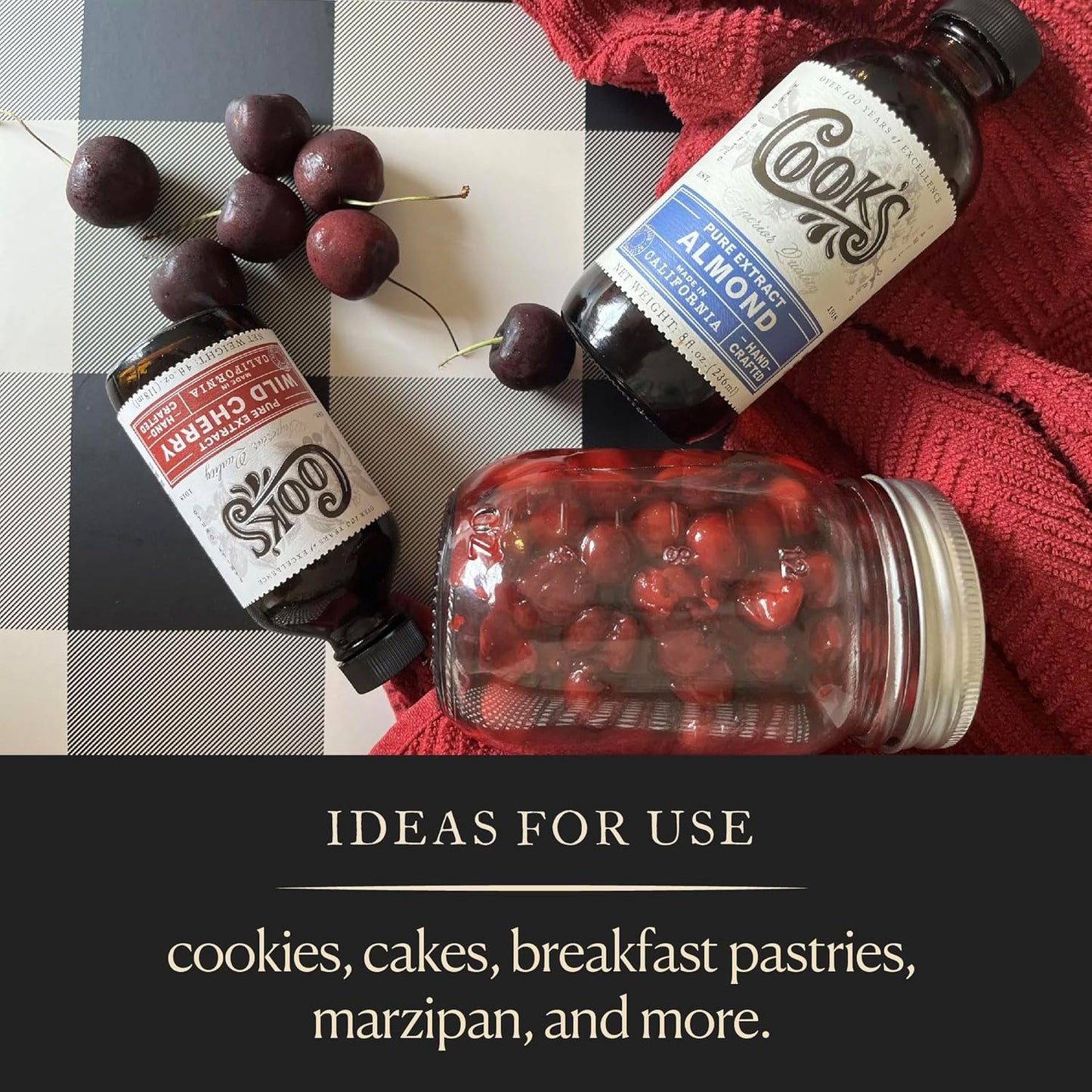 Cook’s, Pure Almond Extract for Baking, Cooking, and Mixology, Allergen Free Almond Flavoring Extract, 8 oz