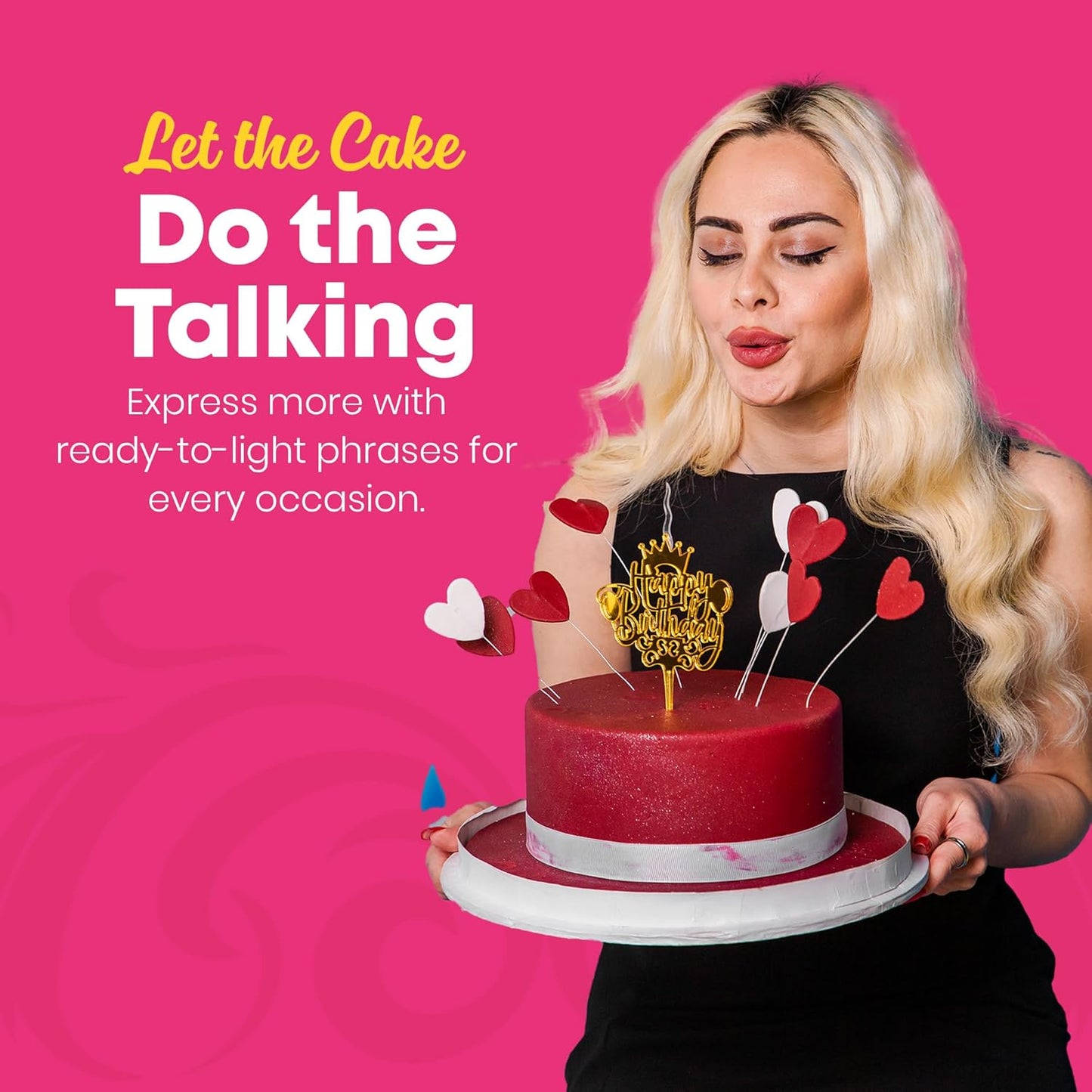 Prince Reusable Gold Romantic Cake Candle - Luxury Cake Topper Candle for Birthdays, Weddings & Anniversaries - Reusable Food Safe Acrylic, Shiny Mirror Finish - Happy Birthday Cake Topper Decor