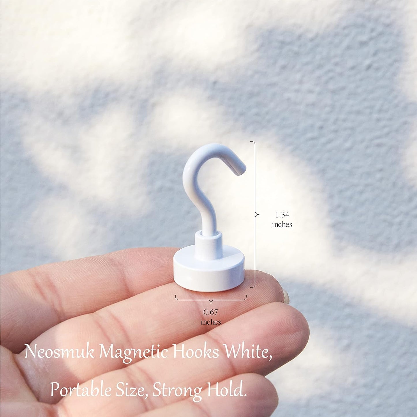 Neosmuk Magnetic Hooks, Cruise Ship Essentials, 30lb+ Heavy Duty Magnetic Hooks for Cruise Cabins, Refrigerator, Grill, Hanging, and Travel | Extra Strong Must-Haves Magnet Hook(White,Pack of 12)