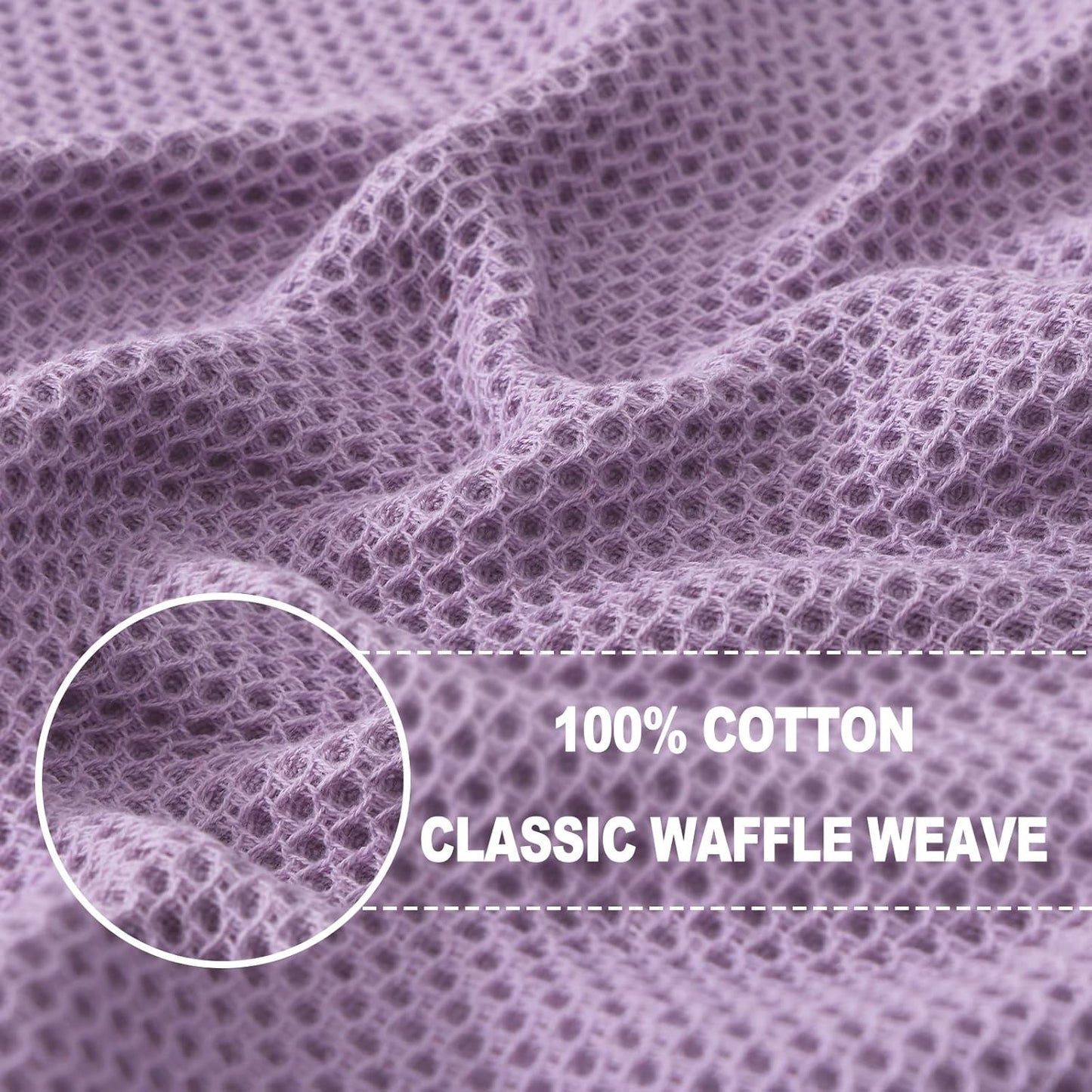 Homaxy 100% Cotton Waffle Weave Kitchen Dish Towels, Ultra Soft Absorbent Quick Drying Cleaning Towel, 13 x 28 Inches, 12-Pack, Lavender