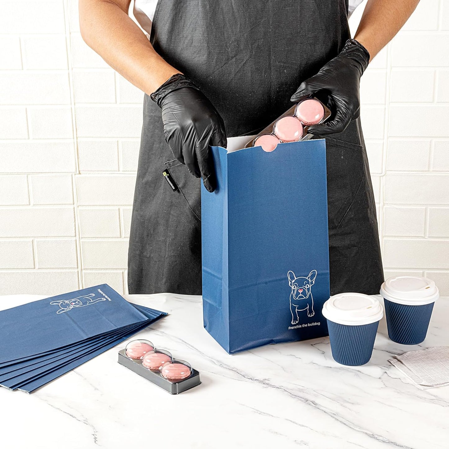 Bag Tek 12 LB Disposable Lunch Bags, 100 Sturdy Take Out Bags - Flat Bottom, Great For Restaurants, Cafes, And Bakeries, Frenchie Paper Popcorn Bags, Versatile, For Grocery - Restaurantware