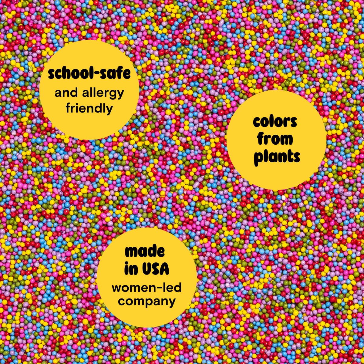 Supernatural Rainbow Nonpareils, Dye-Free Natural Sprinkles, Soy-Free, Gluten-Free, Vegan, Made in USA, 3oz