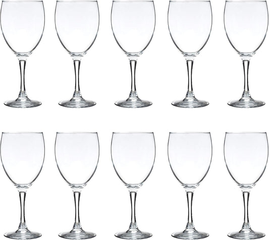 DISCOUNT PROMOS Nuance Wine Glasses by ARC 10.5 oz. Set of 10, Bulk Pack - Restaurant Glassware, Perfect for Red Wine, White Wine, Cocktails - Clear