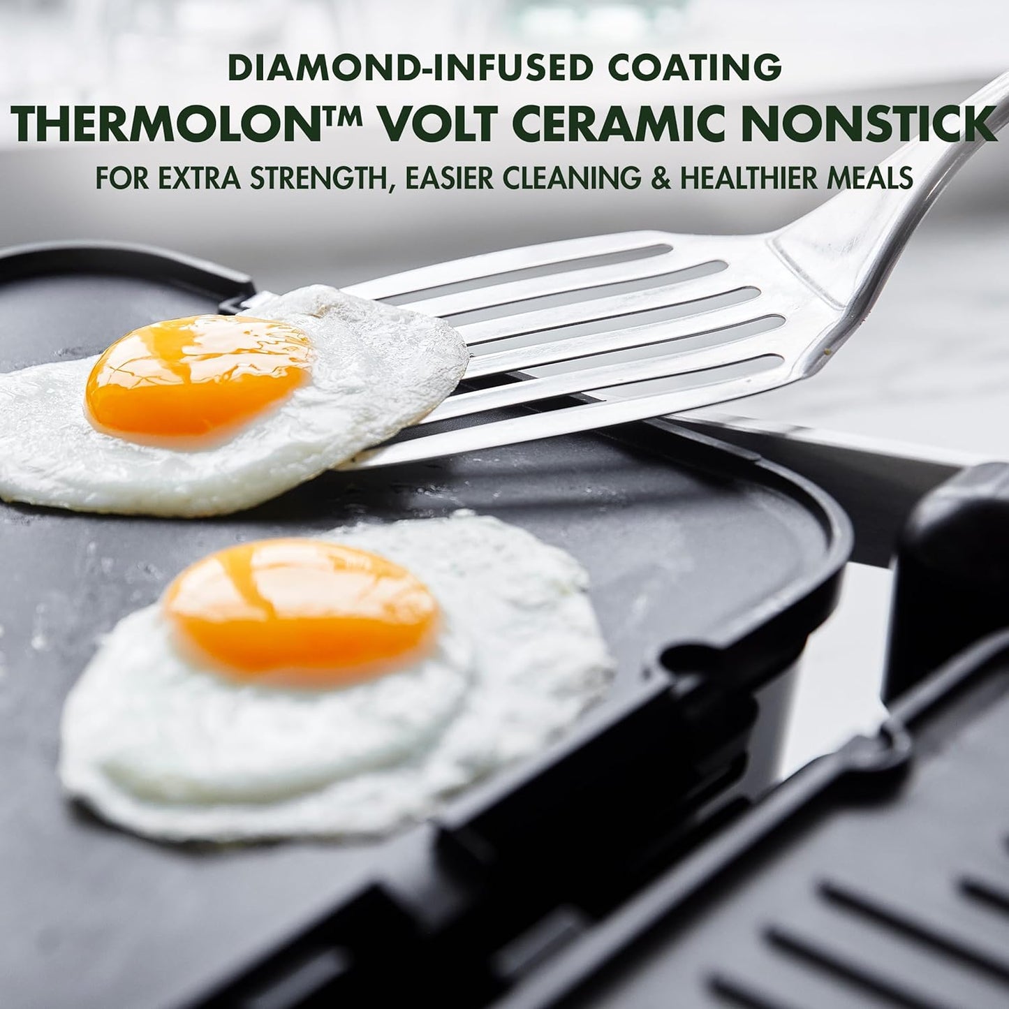 GreenPan Electric Indoor Stainless Steel 6-in-1 Contact Grill and Griddle, Healthy Ceramic Nonstick, Dishwasher Safe Reversible Plates, PFAS-Free