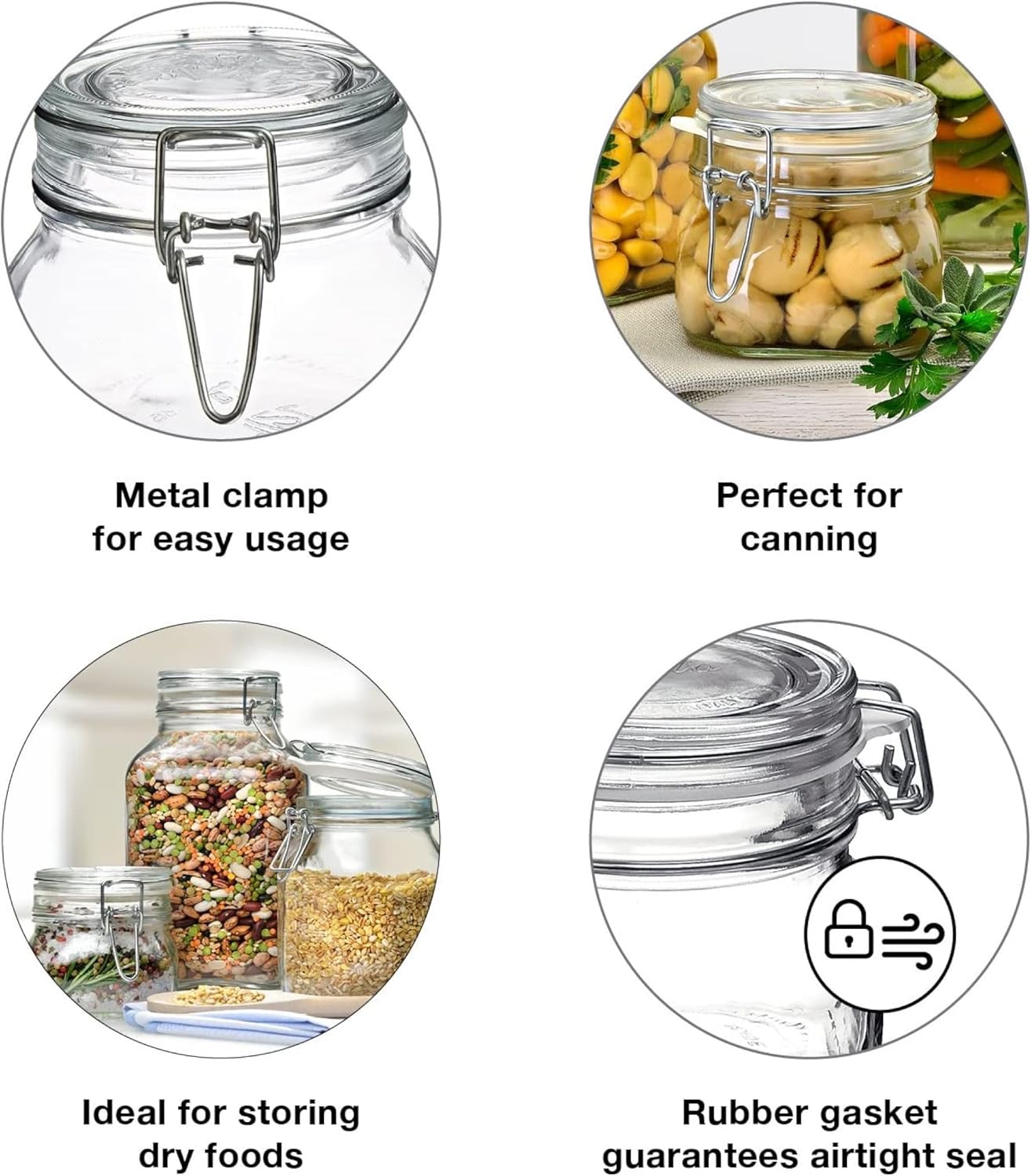 Bormioli Rocco SYNCHKG017035 Fido Glass Canning Jar Italian