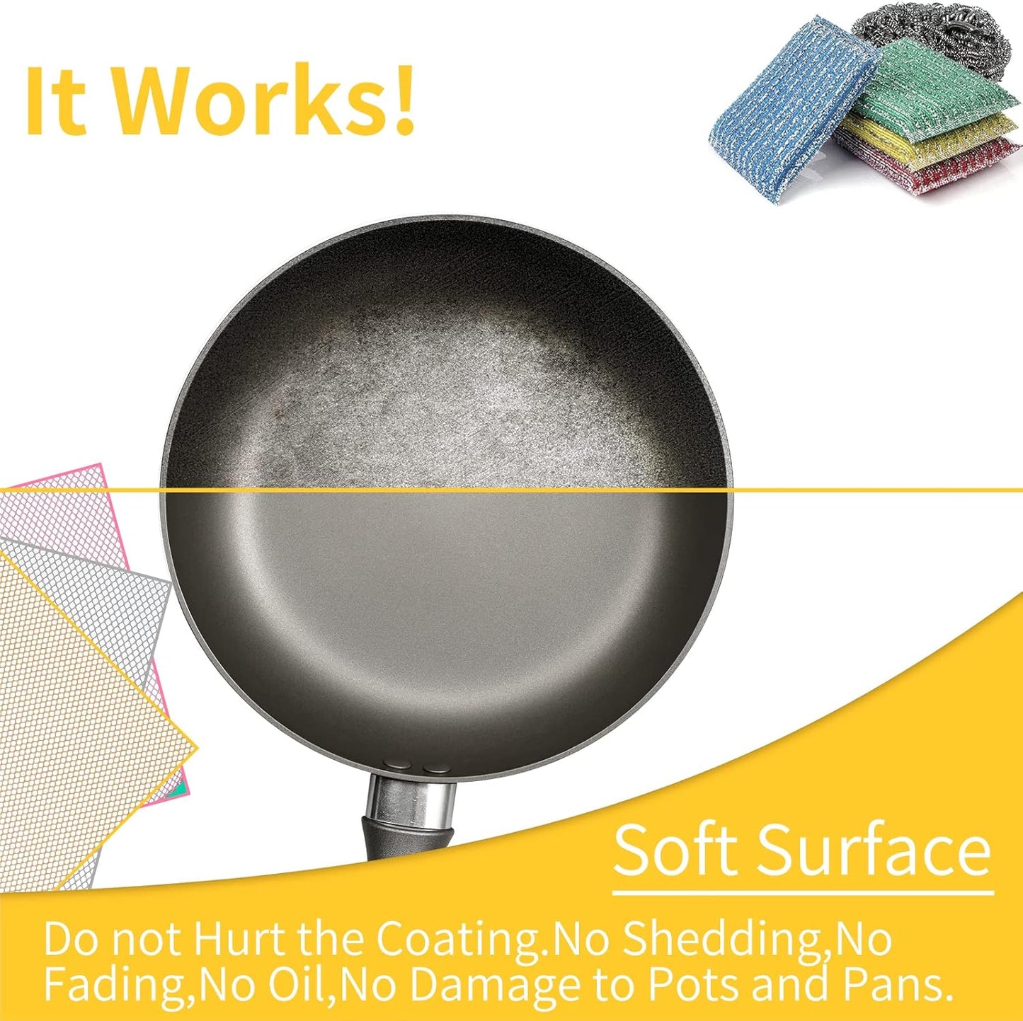 12Pcs Dish Wash Net,Innovative Mesh Cloth,Ultra Non-Scratch Dish Rags for Washing Dishes,100% No Odor/Quick Dry,Perfect Scrubber,Dish Sponges for Washing Dishes Yellow/Pink/Gray