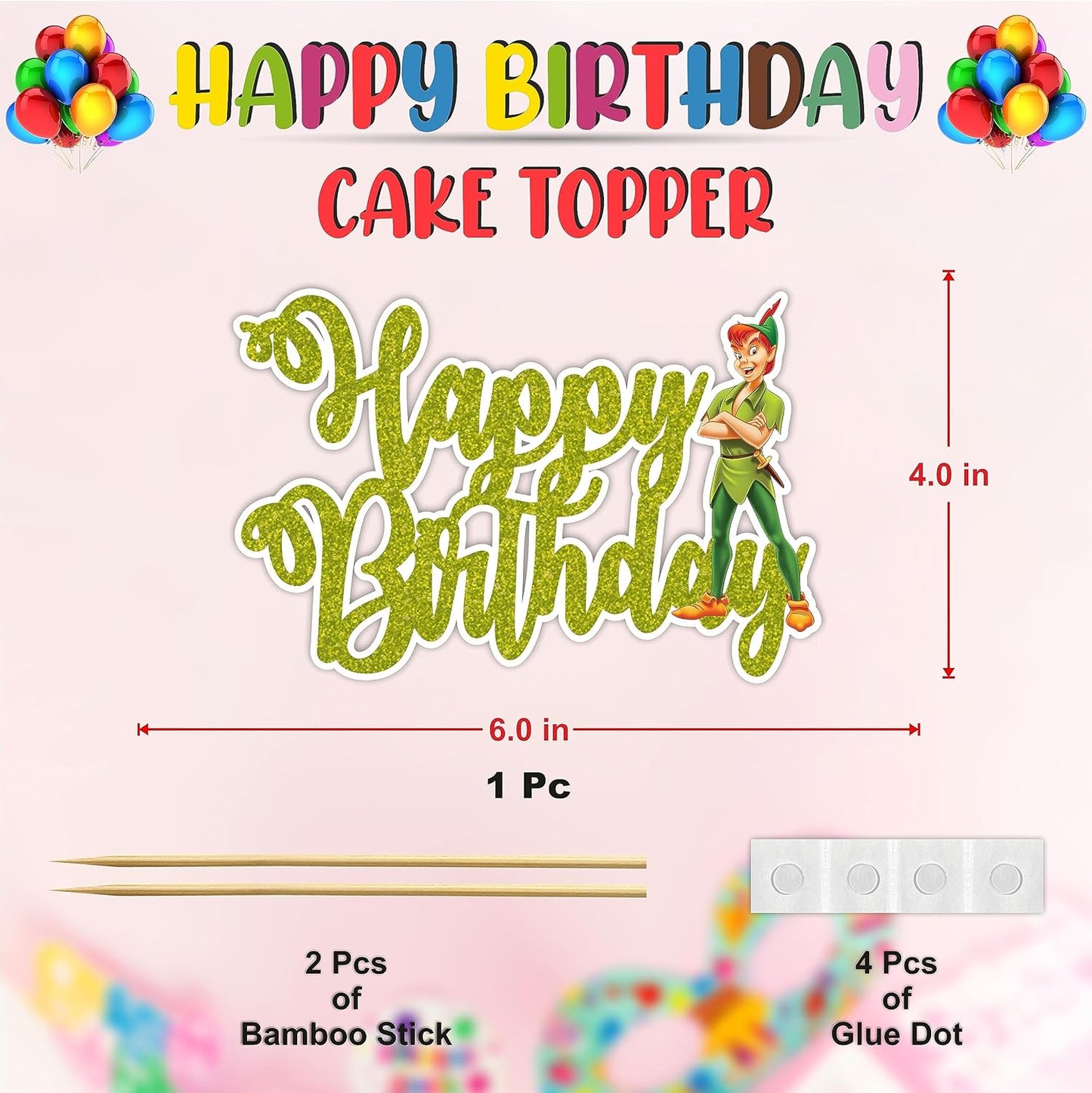 Seyal® Petr Pan Happy Birthday Cake Topper