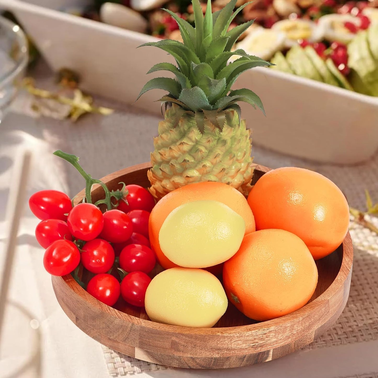 10 Inch Acacia Wood Lazy Susan Organizer for Cabinet, Lazy Susan Turntable for Countertop Table Pantry, Kitchen Turntable Storege