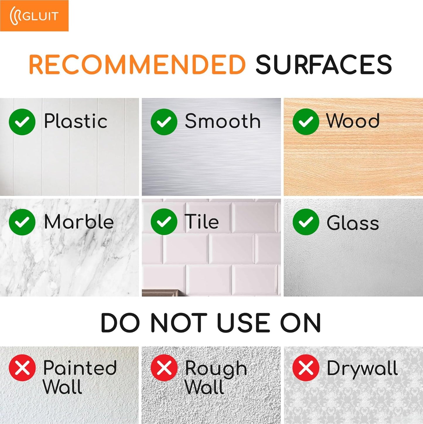 GLUIT Adhesive Wall Hooks for Hanging Heavy Duty 22 lbs Hooks for Walls No Damage 20 Pack