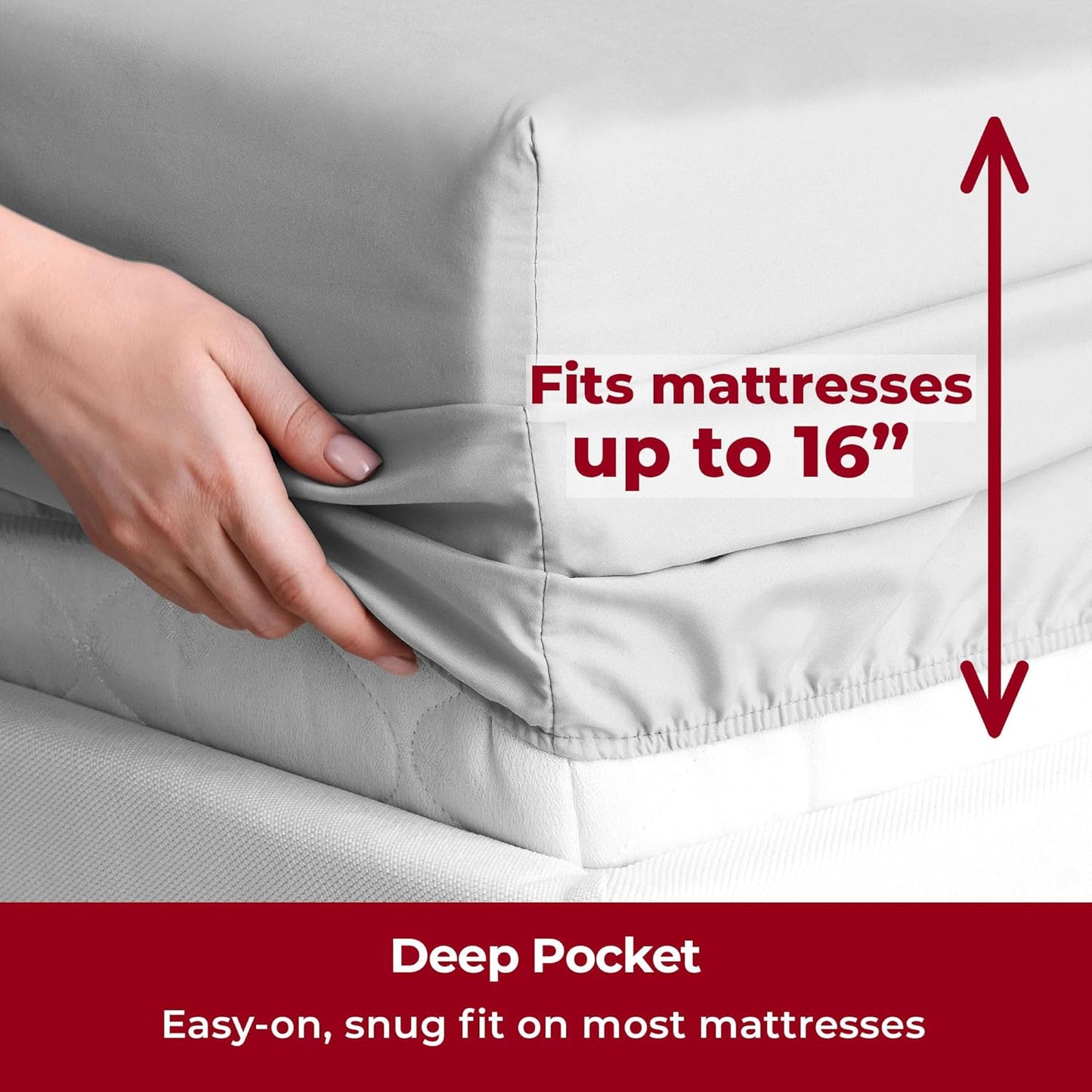 Mellanni Twin XL Sheets Set - 3 PC Iconic Collection Bedding - Hotel Luxury, Extra Soft, Cooling Bed Sheets - Wrinkle, Fade, Stain Resistant (Twin Extra Long, Light Gray)