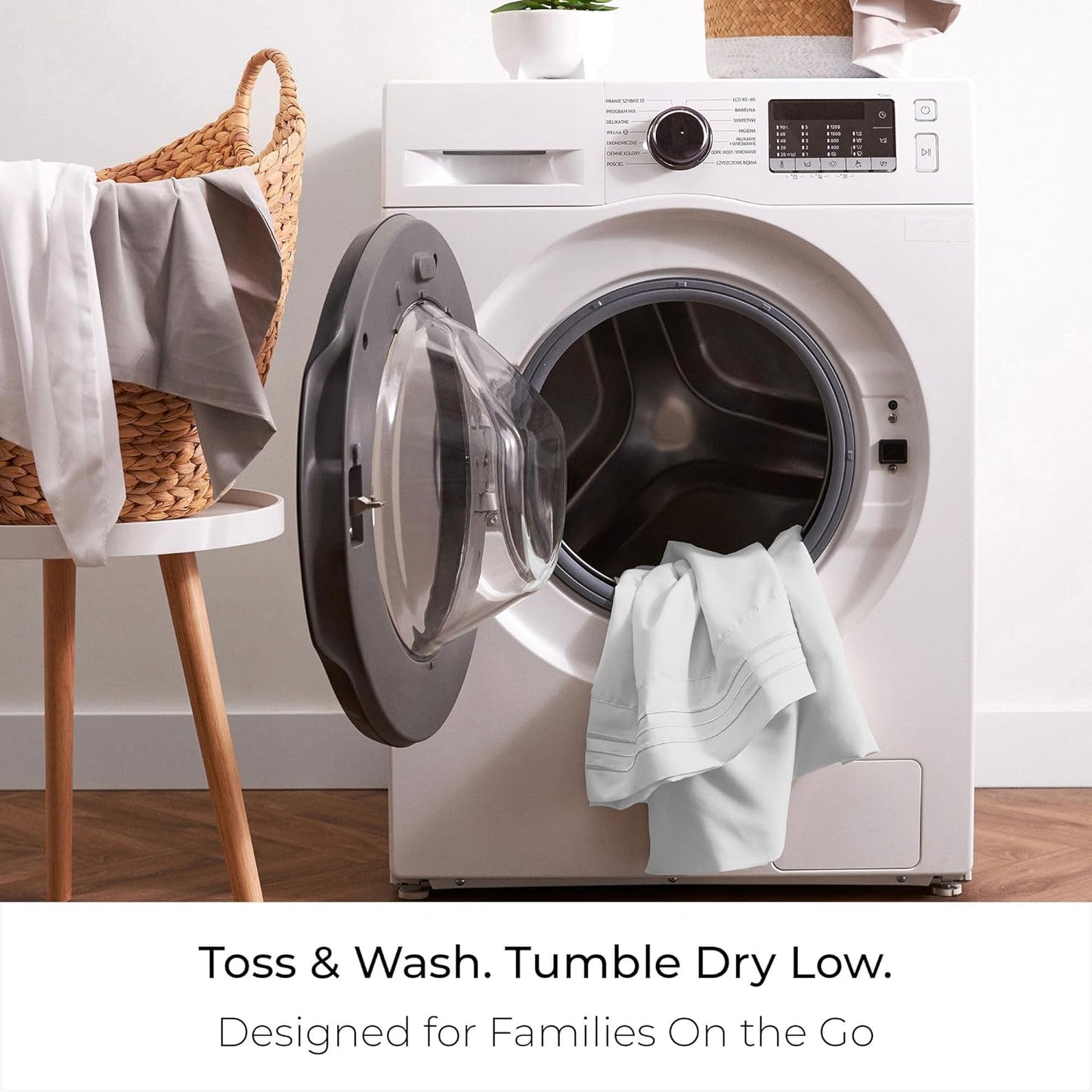 Mellanni King Sheets Set - 4 PC Iconic Collection Bedding - Hotel Luxury, Extra Soft, Cooling Bed Sheets - Wrinkle, Fade, Stain Resistant (King, White)