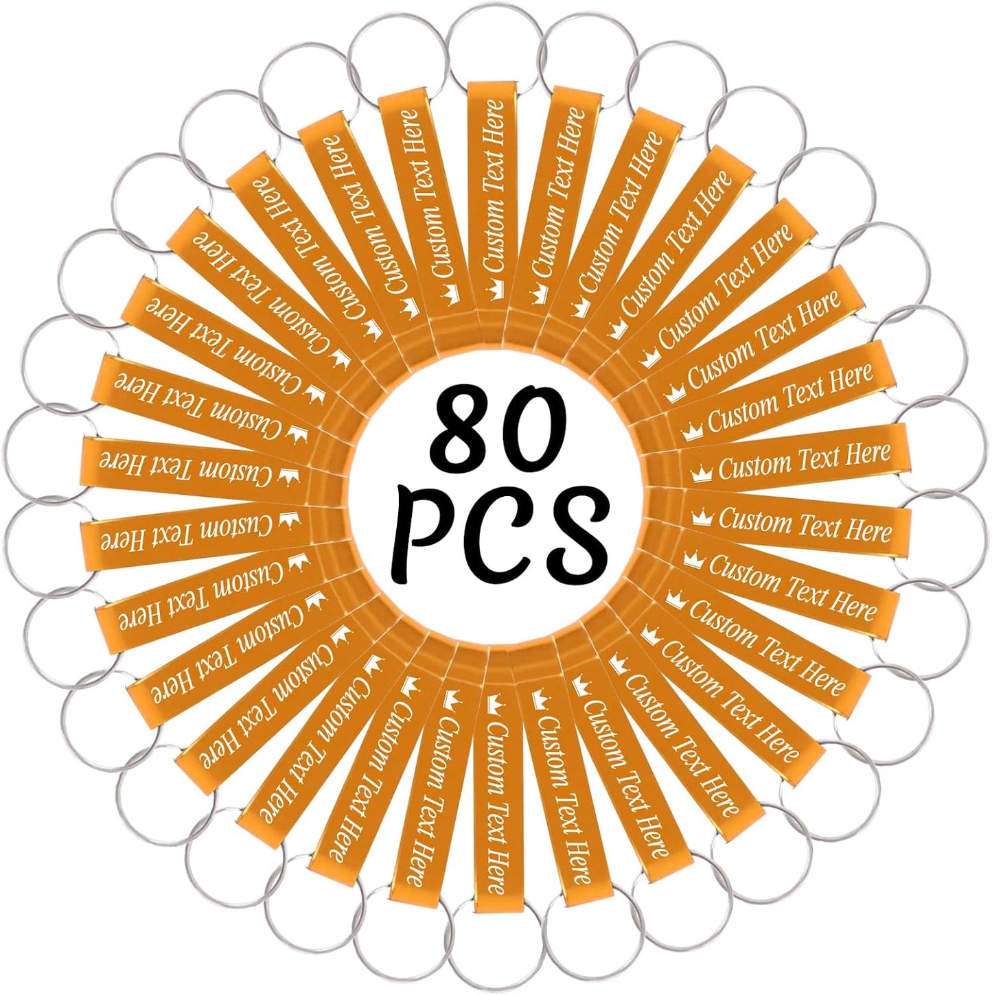 80PCS Personalized Bottle Opener Keychain Bulk Custom Beer Bottle Opener with Logo Text Engraved Wedding Bottle Opener Favors Customized Gifts for Guests Baby Shower Birthday Party-Gold