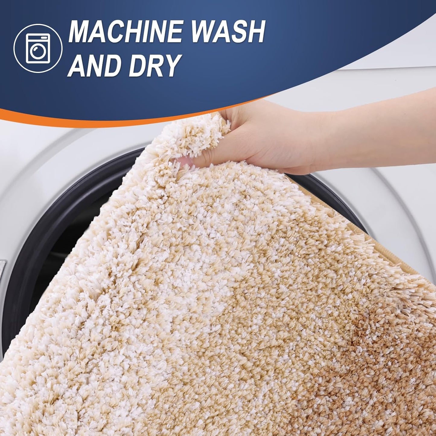 OLANLY Bathroom Runner Rugs 54x24, Extra Soft Absorbent Microfiber Bath Rugs, Rubber Backing, Quick Dry, Machine Washable Bath Mats for Bathroom Floor, Tub and Shower, Home Decor Accessories, Beige