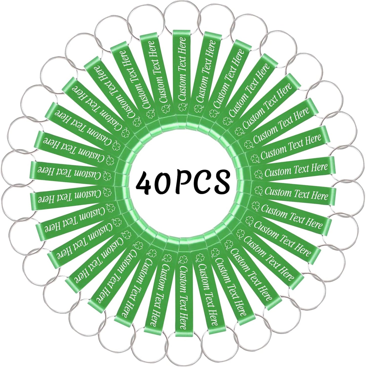 40PCS Personalized Bottle Opener Keychain Bulk Custom Beer Bottle Opener with Logo Text Engraved Wedding Bottle Opener Favors Customized Gifts for Guests Baby Shower Birthday Party-Green