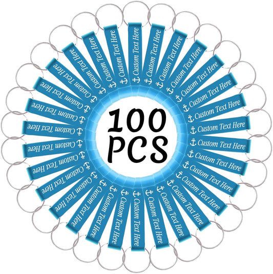 100PCS Personalized Bottle Opener Keychain Bulk Custom Beer Bottle Opener with Logo Text Engraved Wedding Bottle Opener Favors Customized Gifts for Guests Baby Shower Birthday Party-Sky Blue