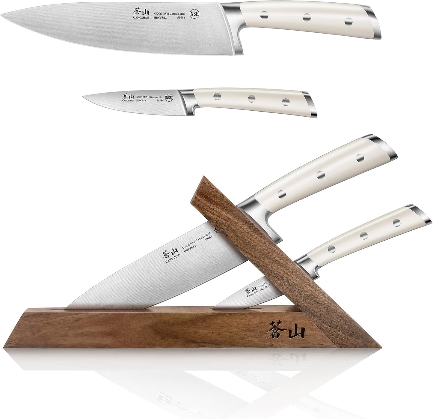 Cangshan S1 Series 1026023 German Steel Forged 3-Piece Tai Knife Block Set
