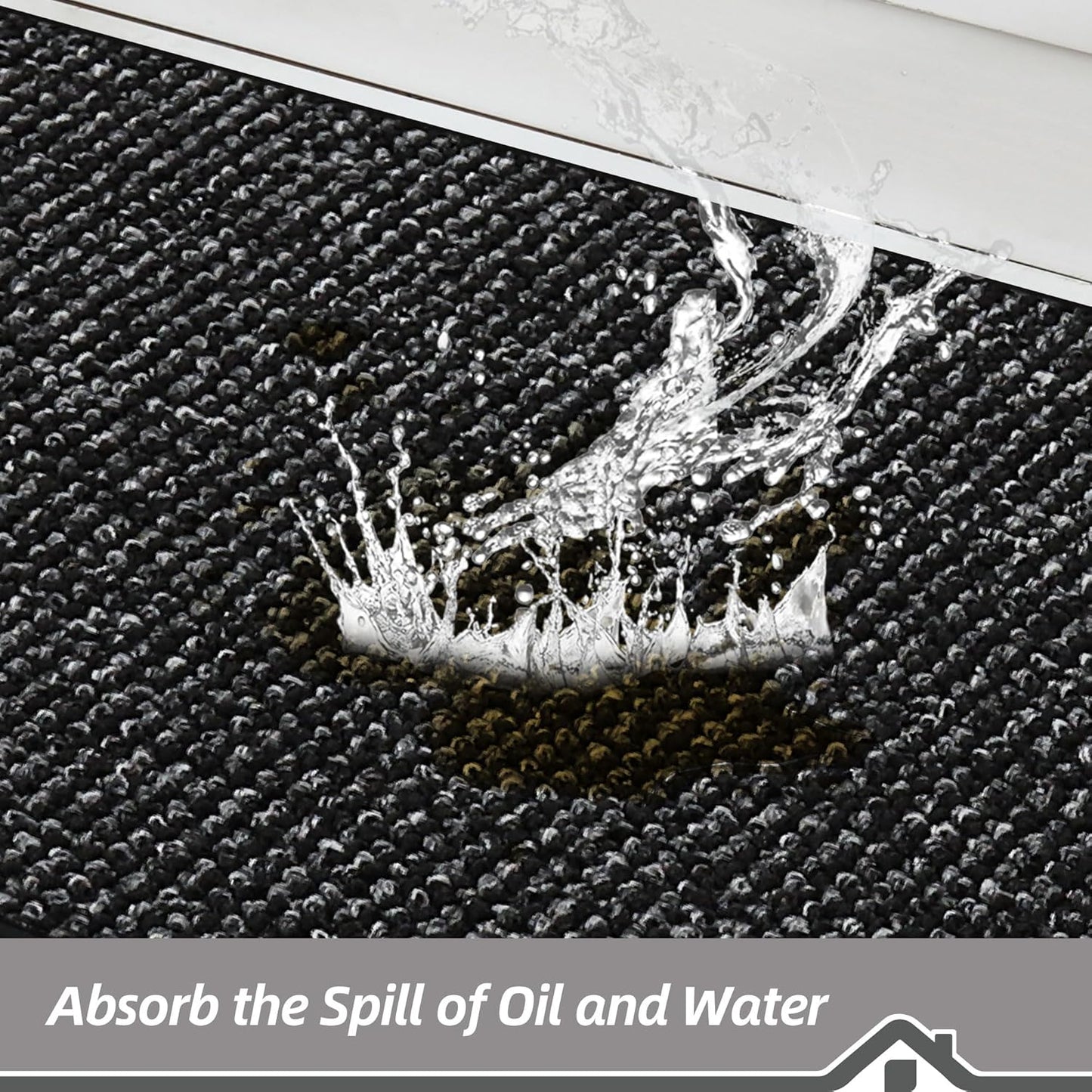 BEQHAUSE Kitchen Rugs 20"x32", Non-Slip Kitchen Mats for Floor, Super Absorbent and Stain Resistant Kitchen Rugs, Machine Washable Rugs for Kitchen, Hallway, Laundry & Sink, Black