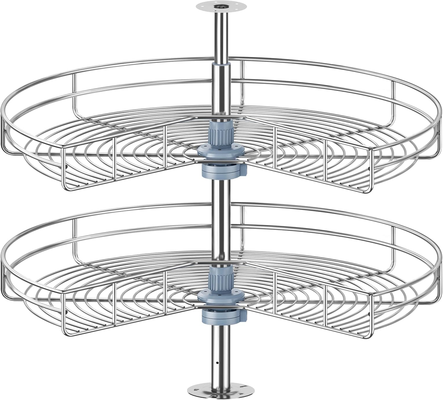 32" Kidney Lazy Susan for Corner Cabinet, Lazy Susan Replacement Shelves Turntable for Cabinet,Chrome Rotating Storage Rack for Corner Cabinet Organizer (Cannot be Door-Mounted)