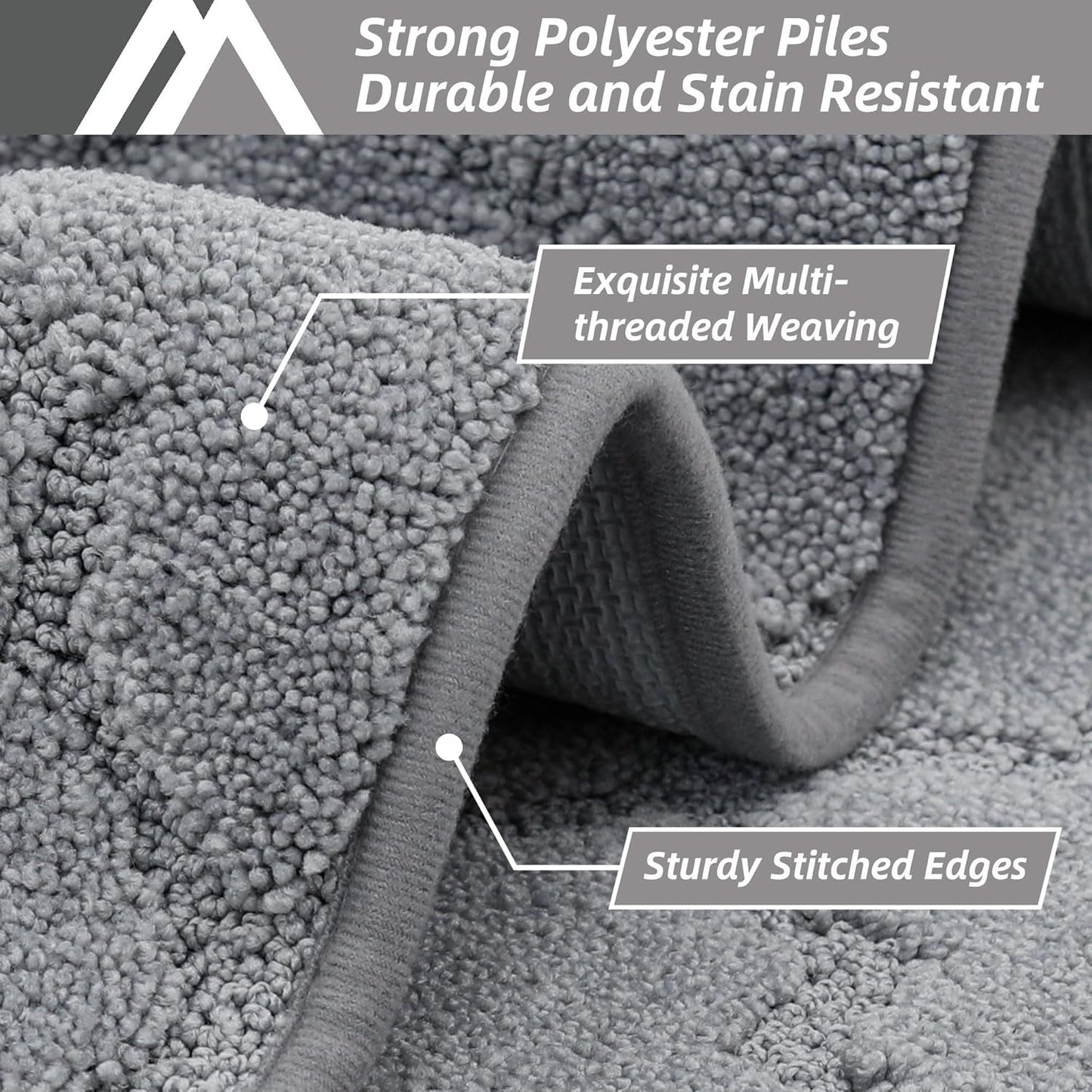 COSY HOMEER Kitchen Rugs Washable Non Slip Kitchen Mats for Floor Absorbent Kitchen Carpet 20" x 32" Soft Rugs for Kitchen,Sink Mat,Entrance,Area Rugs,Grey