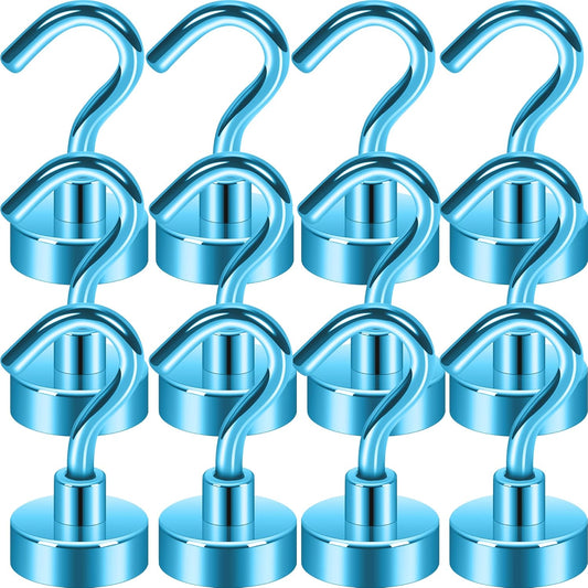 Neosmuk Magnetic Hooks, Cruise Ship Essentials, 30lb+ Heavy Duty Magnetic Hooks for Cruise Cabins, Refrigerator, Grill, Hanging, and Travel | Extra Strong Must-Haves Magnet Hook(RoyalBlue,Pack of 12)