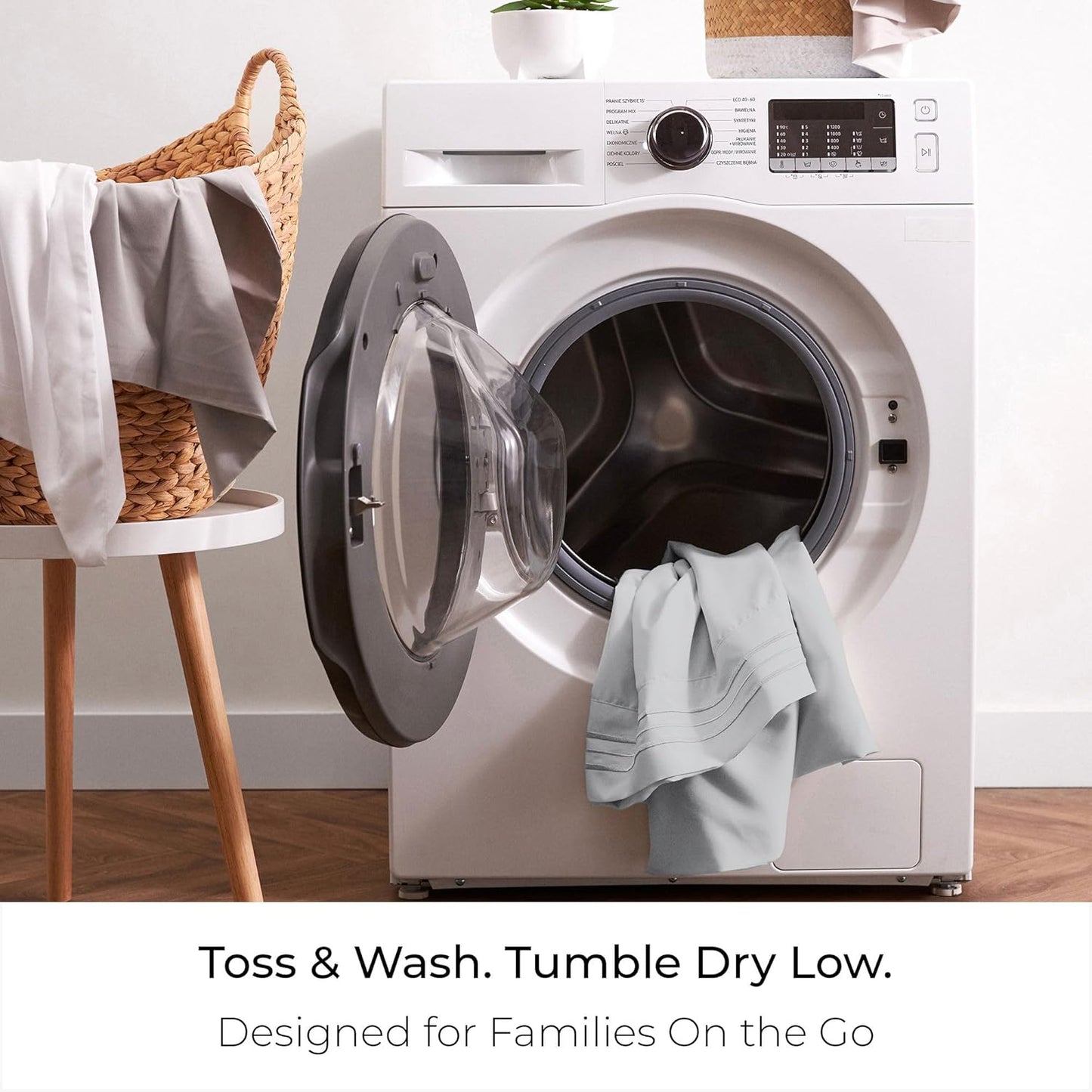 Mellanni King Sheets Set - 4 PC Iconic Collection Bedding - Hotel Luxury, Extra Soft, Cooling Bed Sheets - Wrinkle, Fade, Stain Resistant (King, Light Gray)