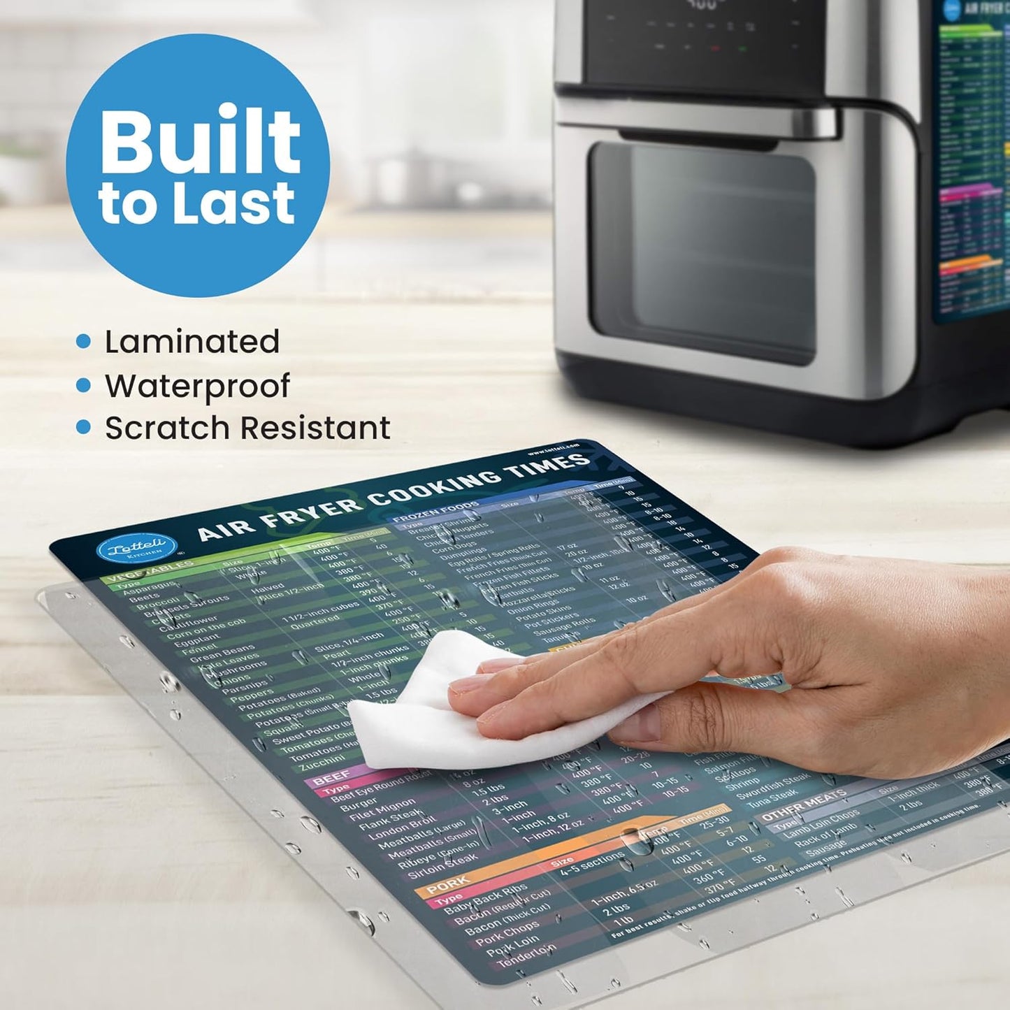 Air Fryer Magnetic Cheat Sheet Set - Air Fryer Accessories Cookbook - Pressure Cooker Magnet Sheet As Seen on The Today Show - Quick Reference Guide for Cooking and Frying (Black and White Bundle)