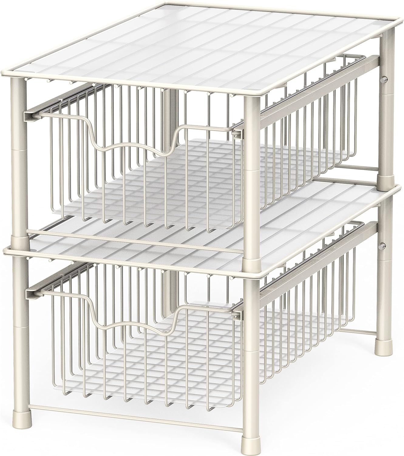 Simple Houseware Stackable Basket Drawer, White