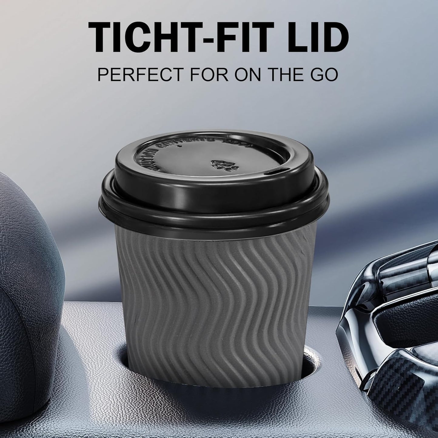 180 Pack Disposable Coffee Cup lids, 3.54'' Leak-Proof Disposable Plastic Cup Lids for 10, 12, 16, 20oz Paper Cups, Hot/Cold Drinking Cup Lids, Black